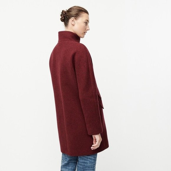 NWT J. Crew Cocoon Coat Stadium-cloth Wool Size 00 - Picture 2 of 12